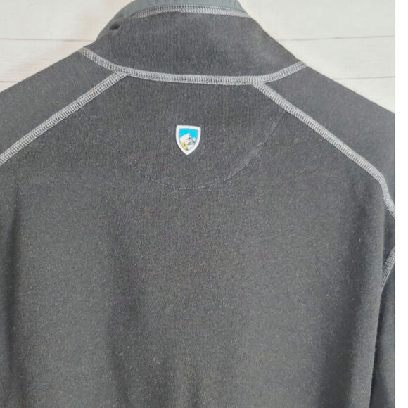KUHL Revel Quarter-Zip Fleece Sweater in Black/Steel, sz Large - Picture 11 of 14